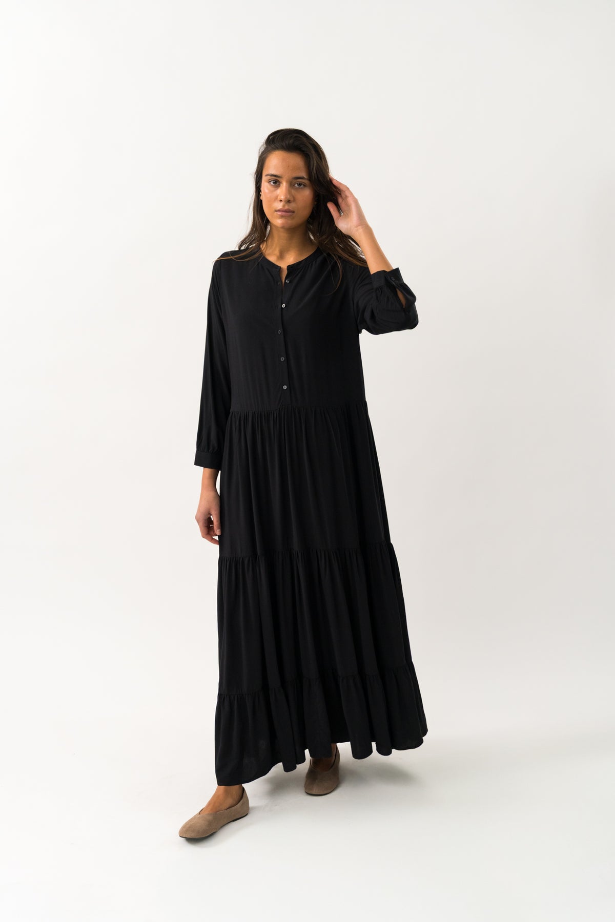 Lollys Laundry NeeLL Maxi Dress LS Dress Schwarz