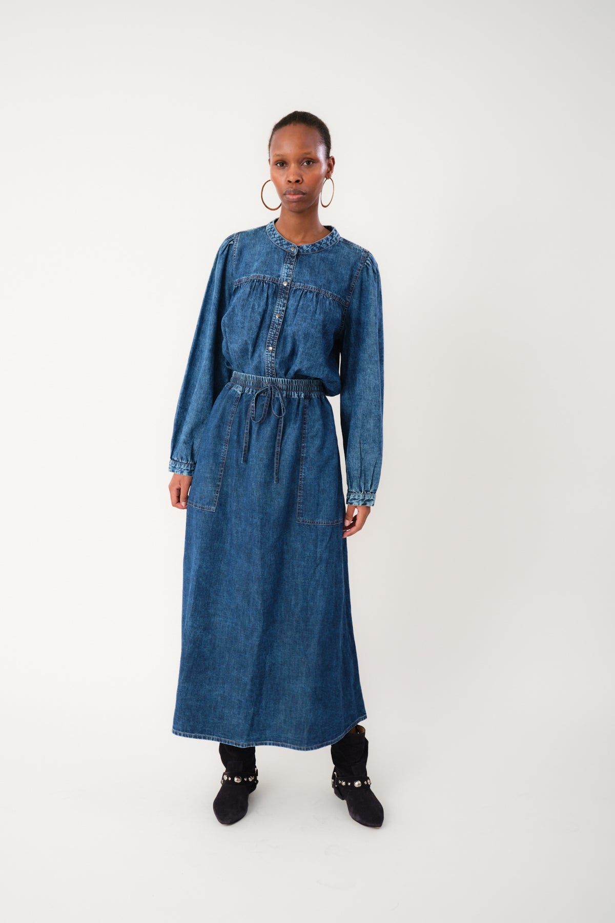 Lollys Laundry NickyLL Hemdbluse Shirt Blaues Denim