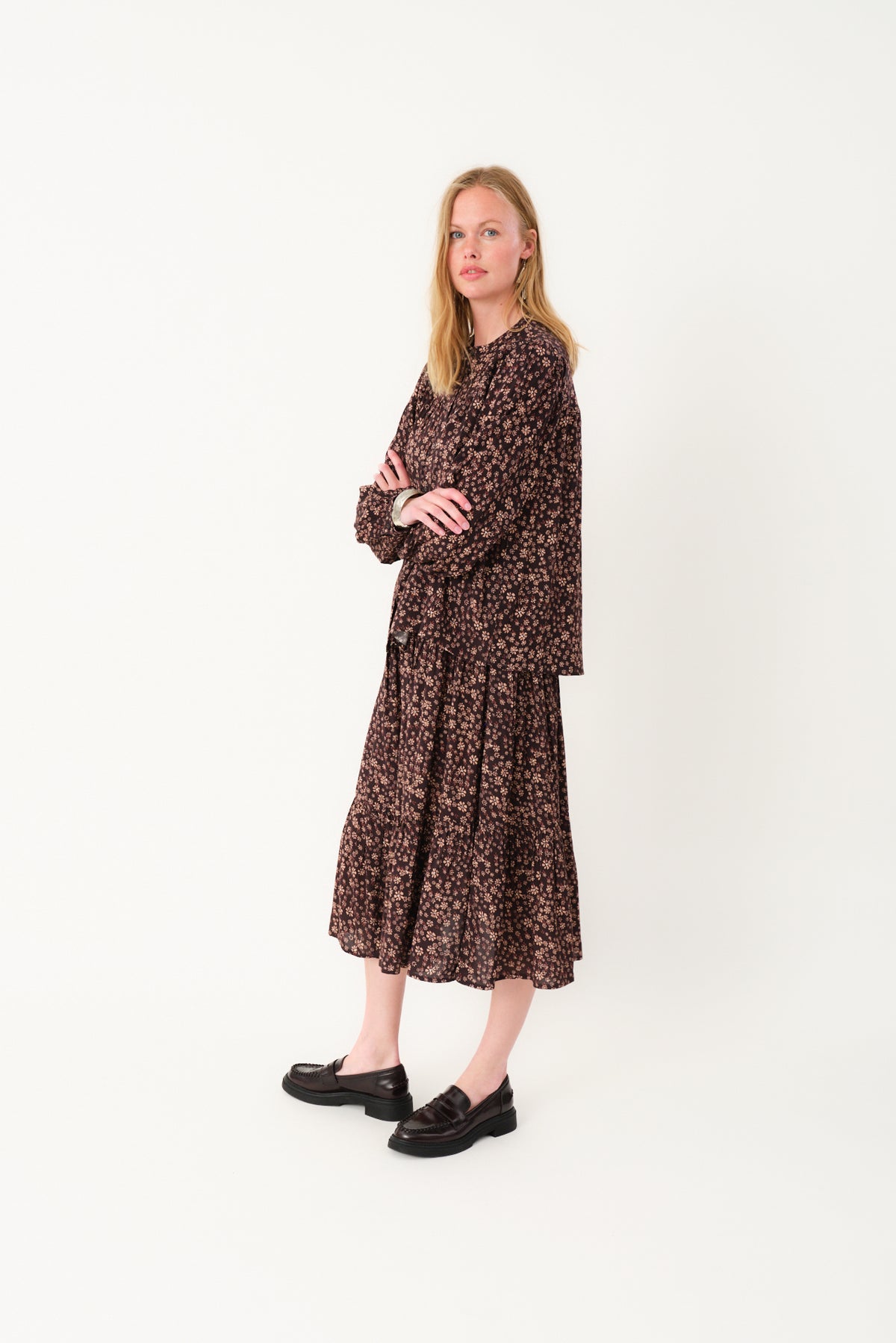 Lollys Laundry NickyLL Hemdbluse Shirt Dunkelbraun