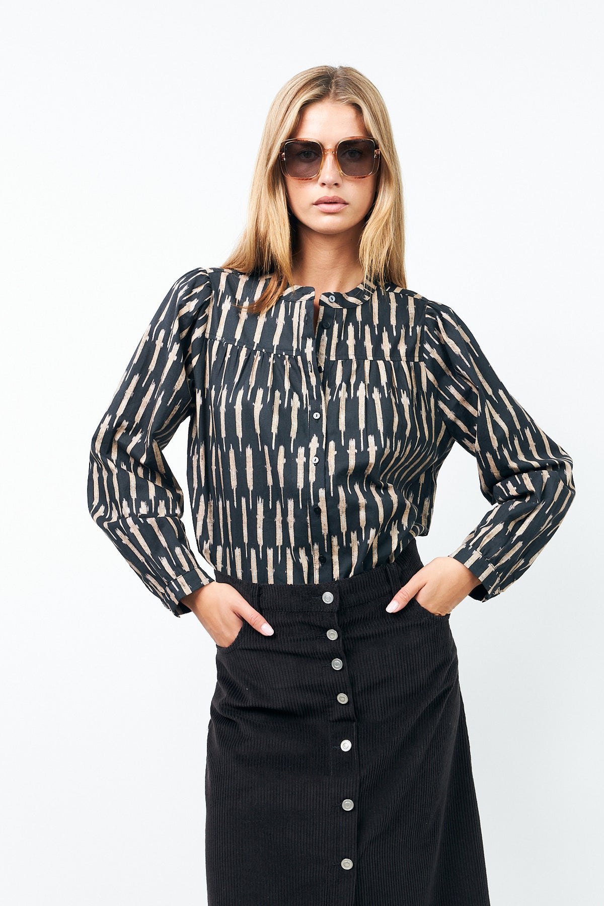Lollys Laundry NickyLL Hemdbluse Shirt Schwarz