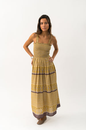 Lollys Laundry NudaLL Maxi Kleid Dress Goldgelb