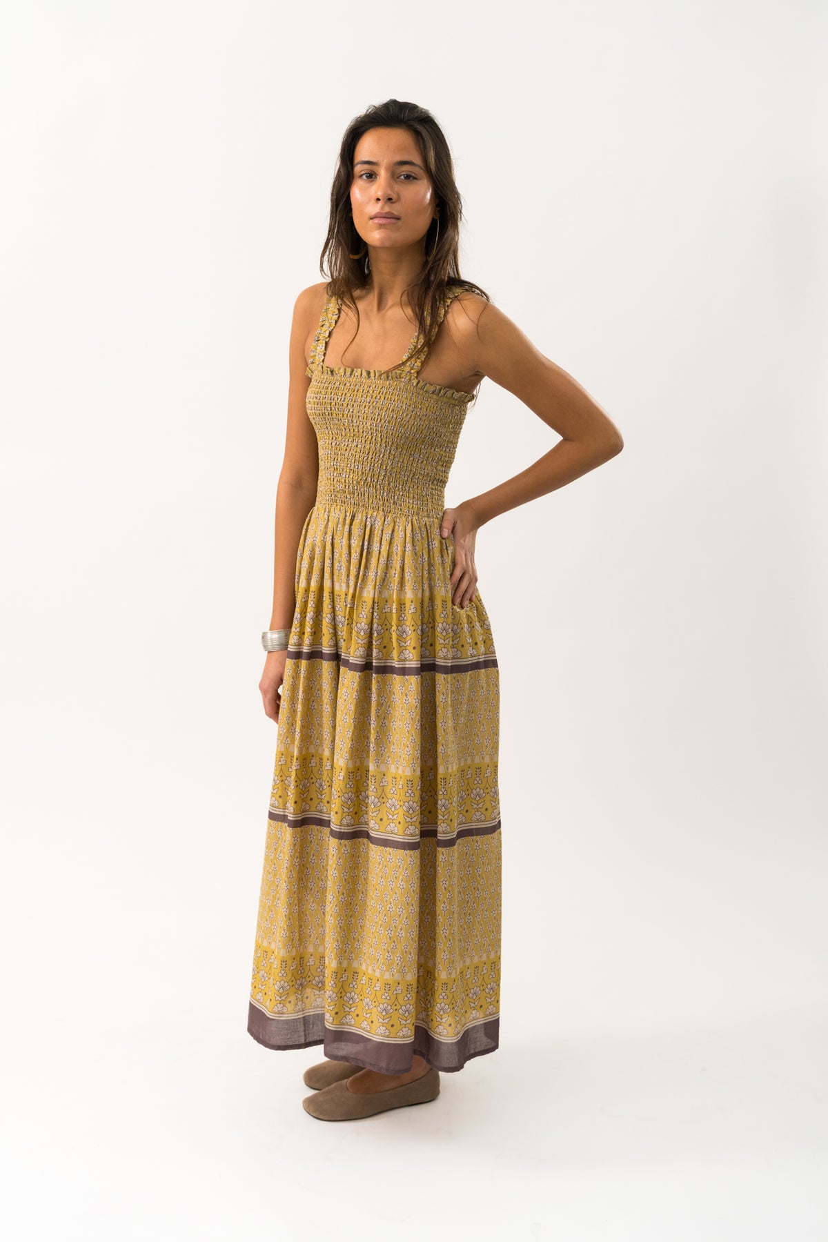 Lollys Laundry NudaLL Maxi Kleid Dress Goldgelb