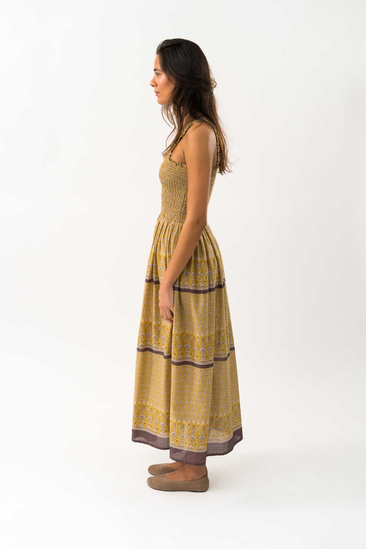 Lollys Laundry NudaLL Maxi Kleid Dress Goldgelb