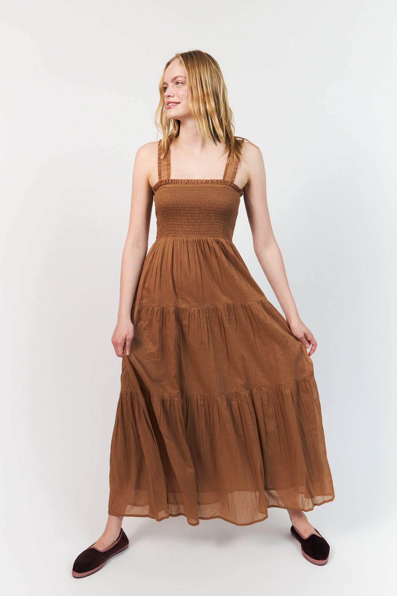 NudaLL Maxi Kleid - Camelbraun