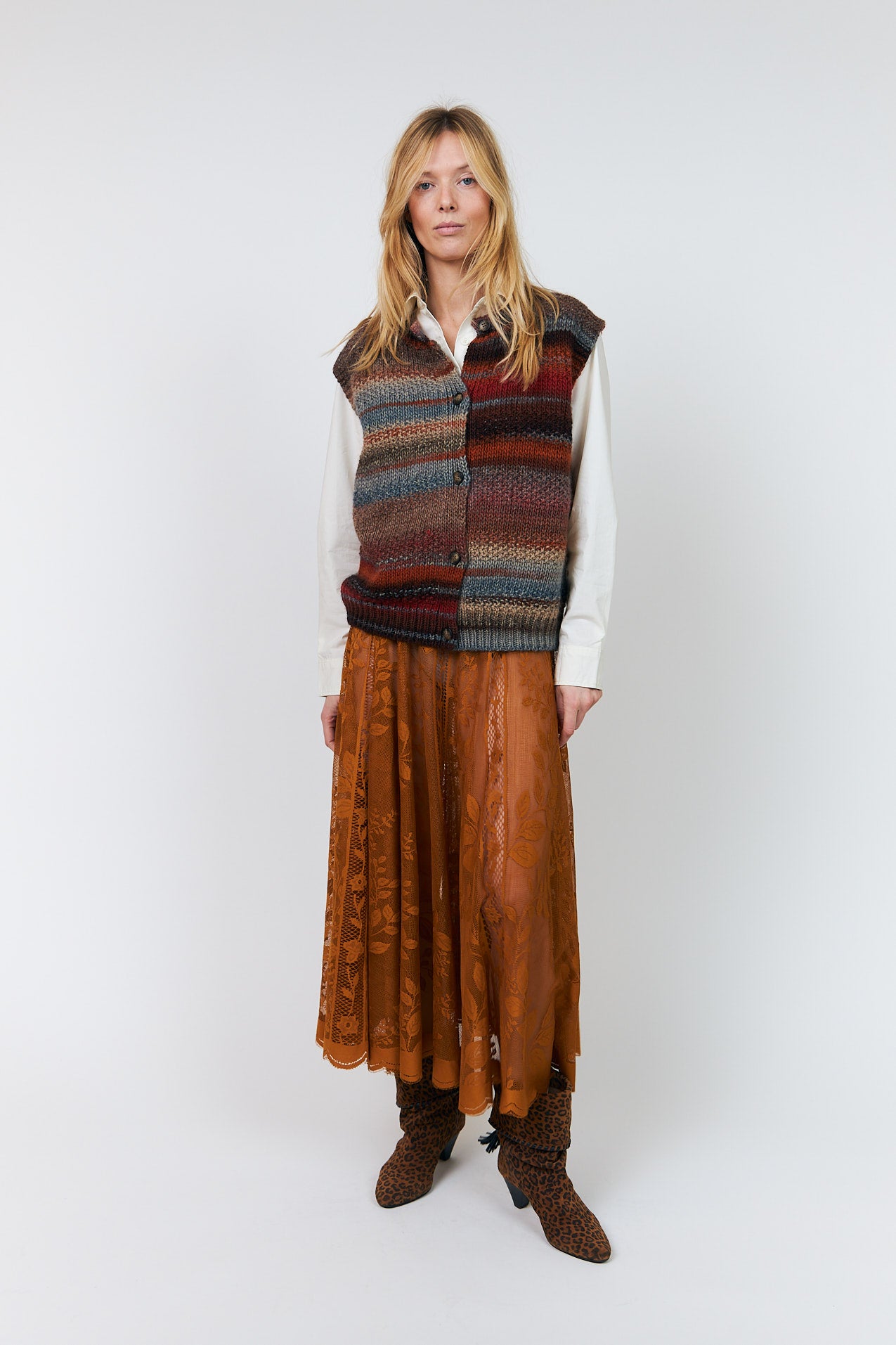 Lollys Laundry NynneLL Strickweste Vest Rostbraun
