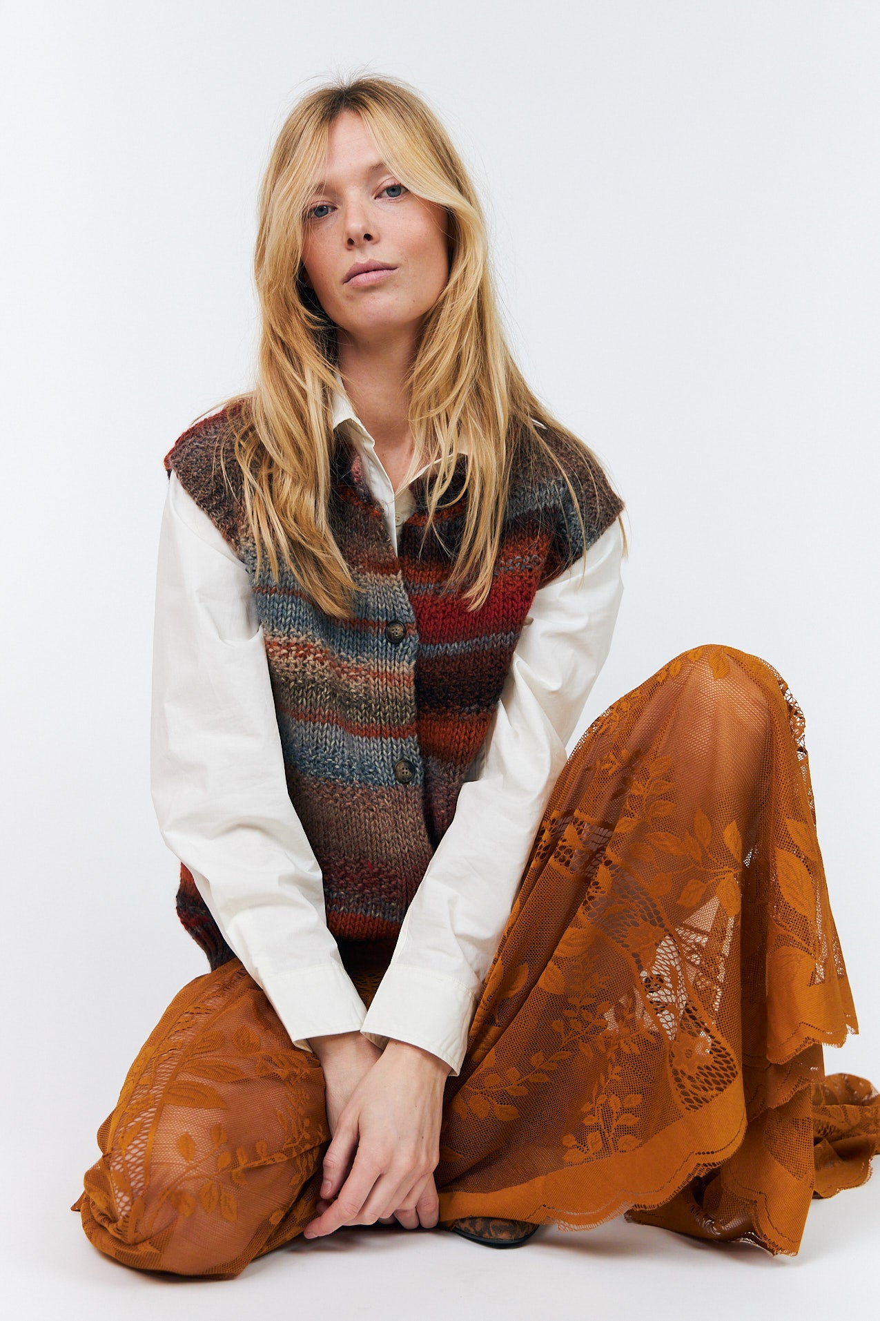 Lollys Laundry NynneLL Strickweste Vest Rostbraun