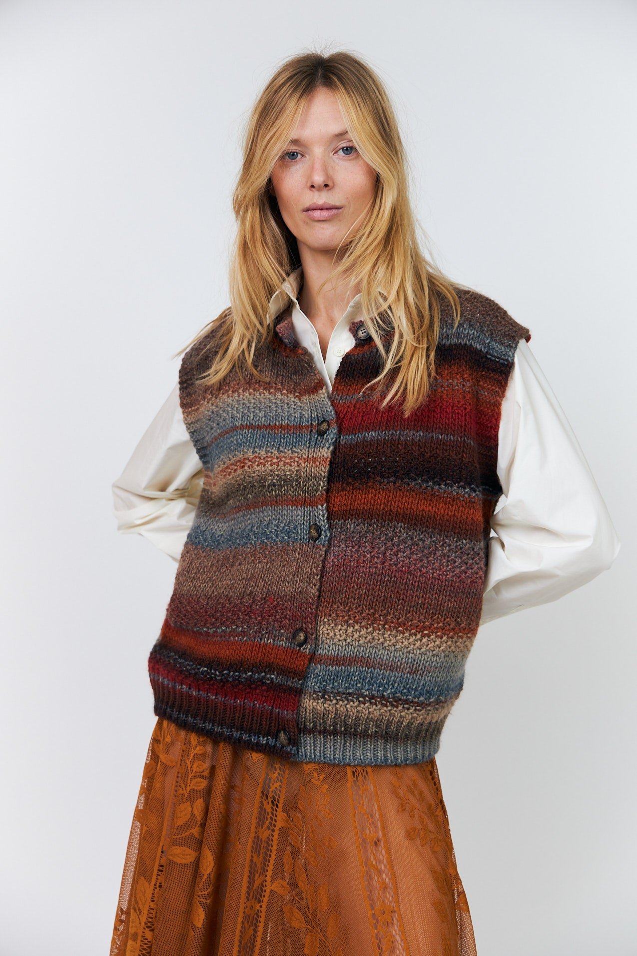 Lollys Laundry NynneLL Strickweste Vest Rostbraun