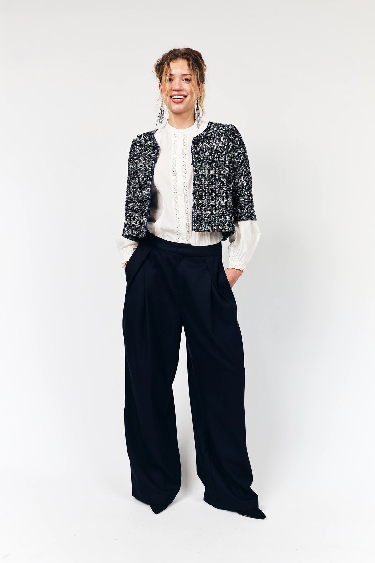 Lollys Laundry OrieLL Bluse mit Stehkragen Jacket Dunkelblau