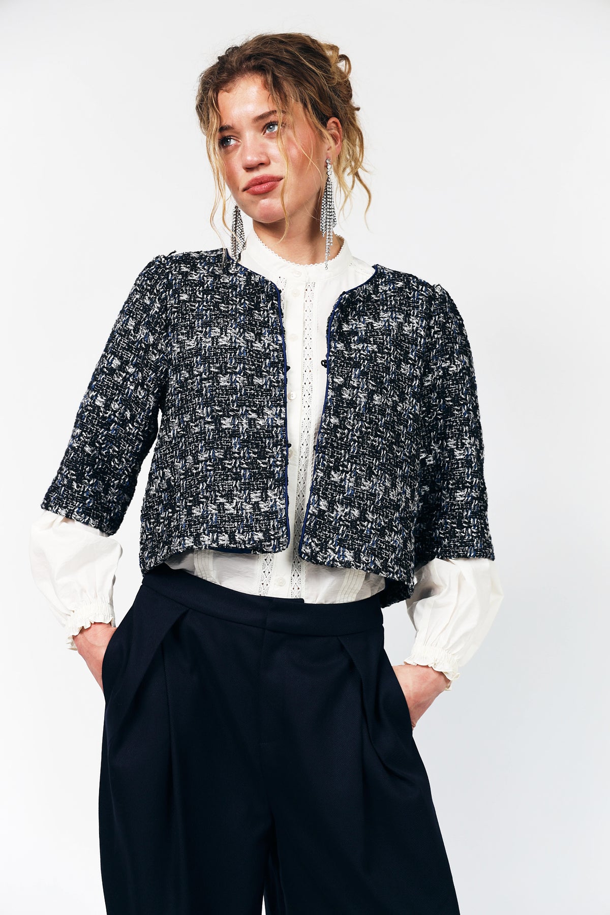 Lollys Laundry OrieLL Bluse mit Stehkragen Jacket Dunkelblau