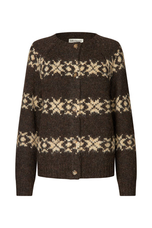 Lollys Laundry PadovaLL Strickjacke Cardigan Dunkelbraun