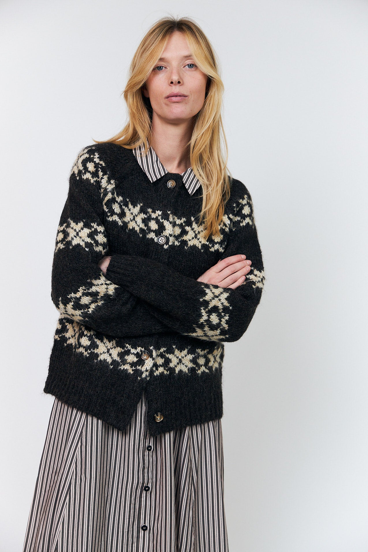 Lollys Laundry PadovaLL Strickjacke Cardigan Dunkelbraun