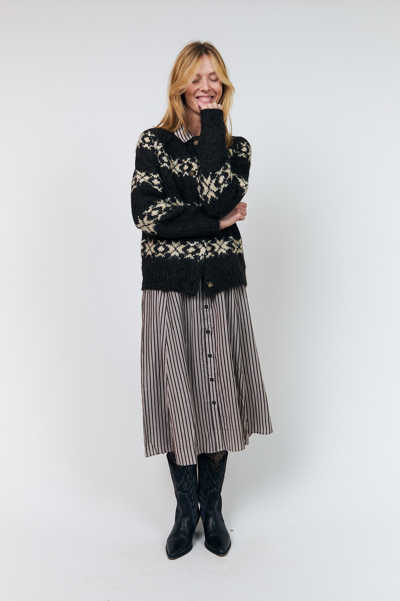 Lollys Laundry PadovaLL Strickjacke Cardigan Dunkelbraun