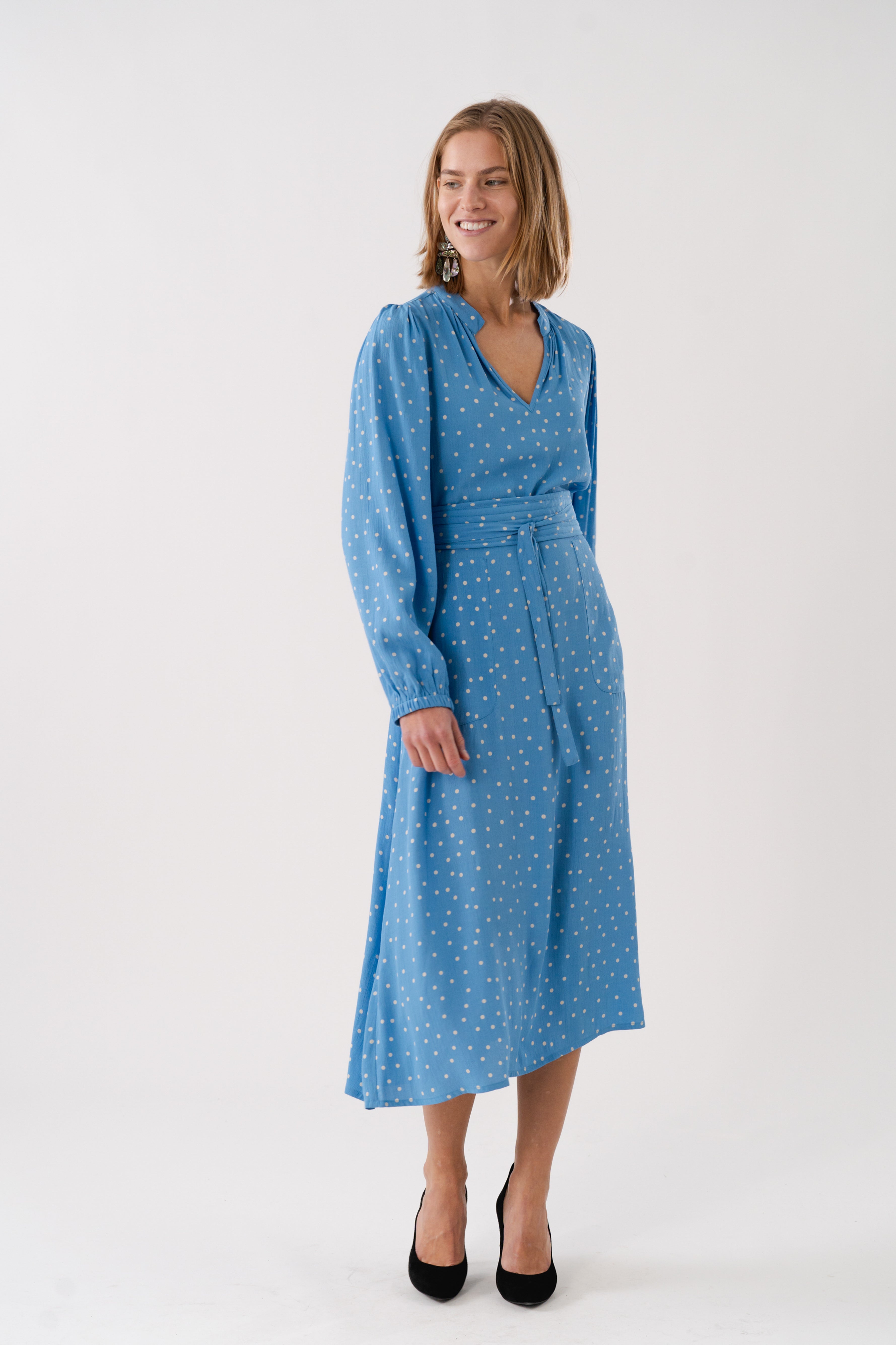 Lollys Laundry ParisLL Midi Dress LS Dress Punkte muster