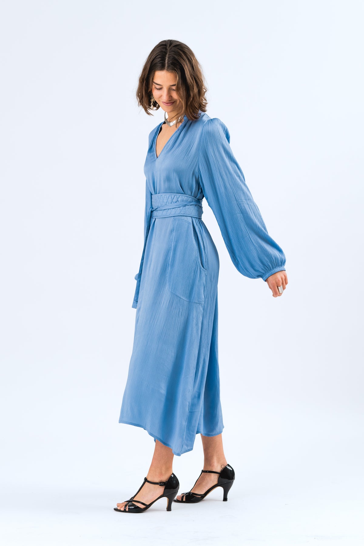 Lollys Laundry ParisLL Midi Kleid Dress Blau