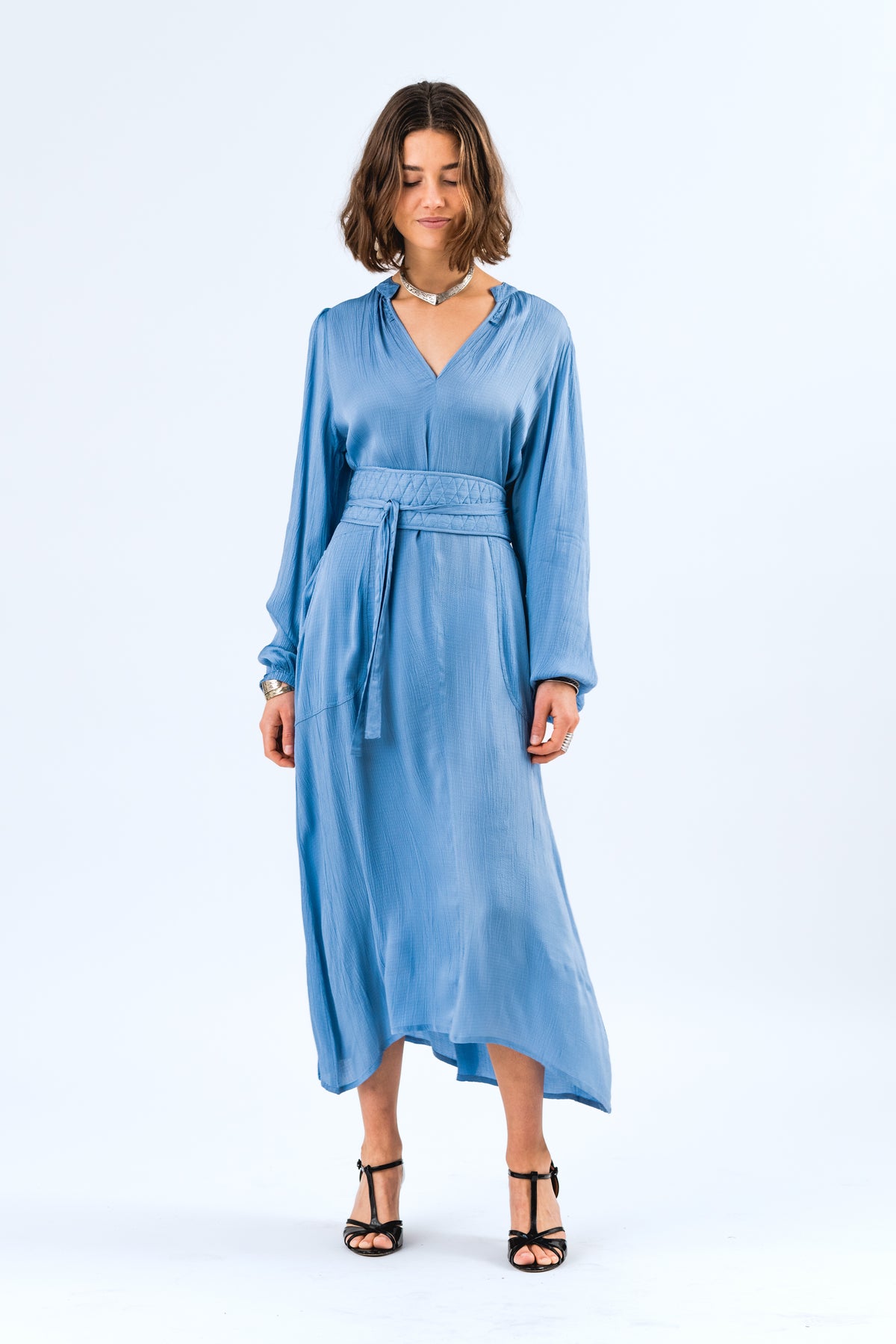 Lollys Laundry ParisLL Midi Kleid Dress Blau