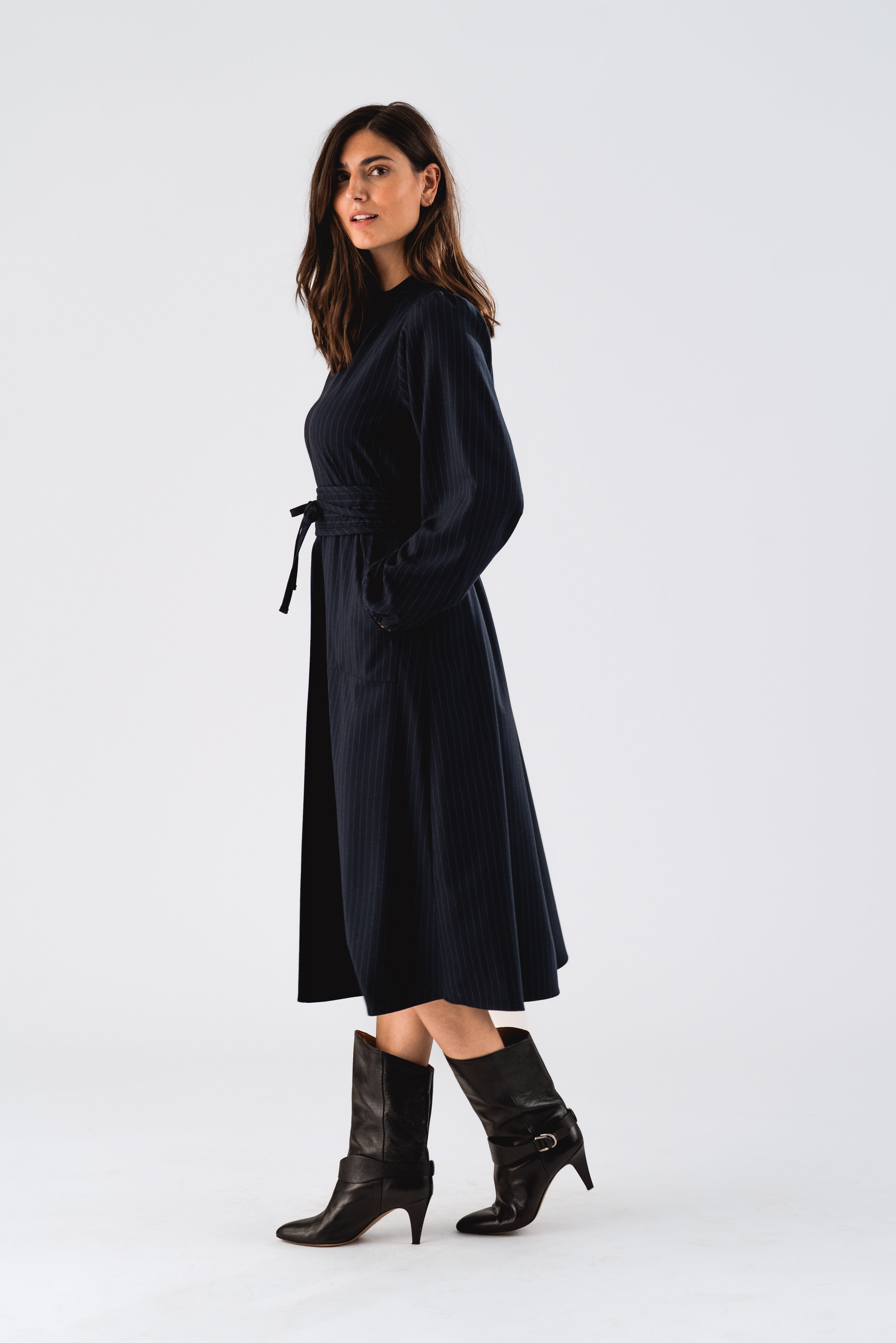 Lollys Laundry ParisLL Midi Kleid Dress 27 Dark Navy