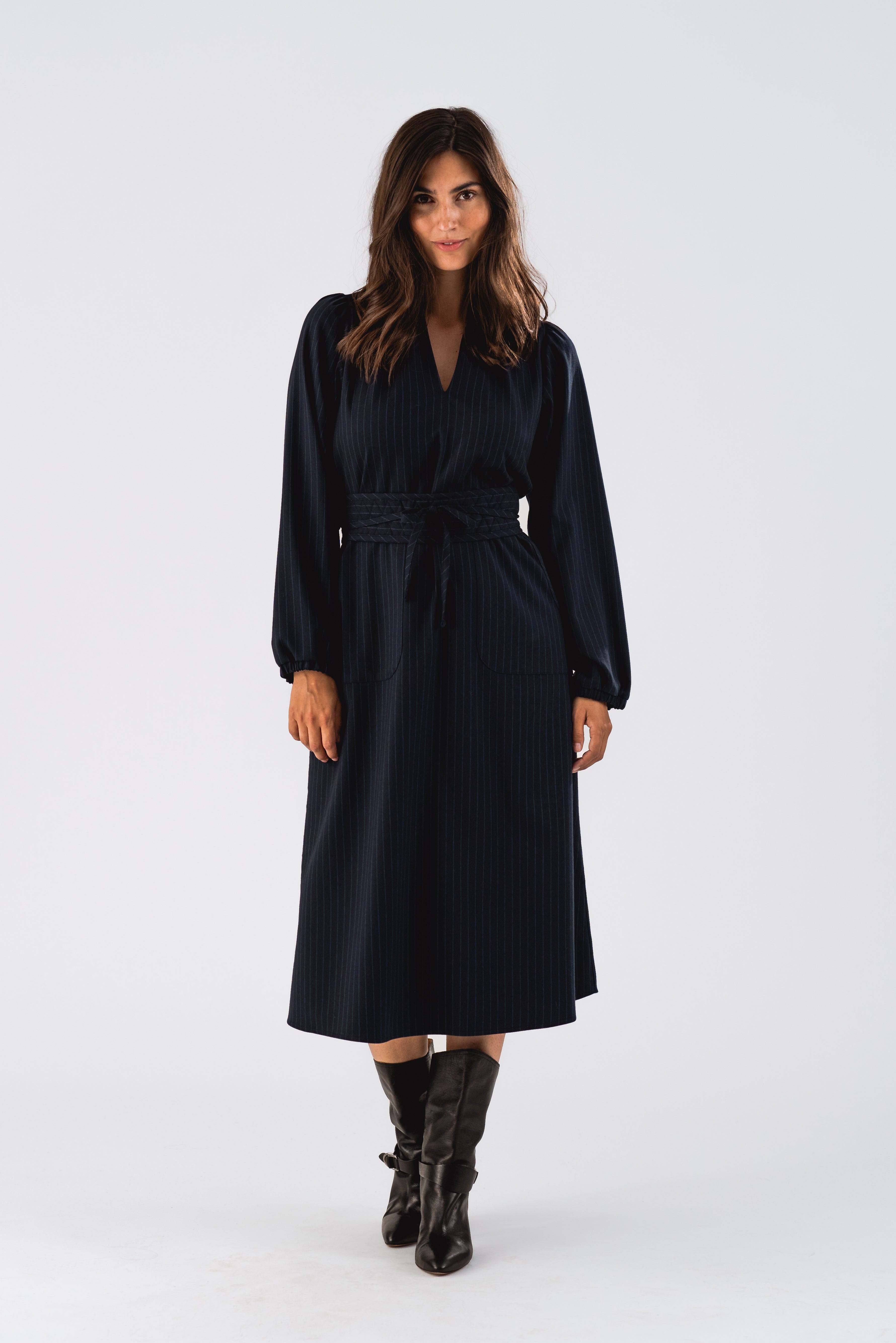 Lollys Laundry ParisLL Midi Kleid Dress 27 Dark Navy