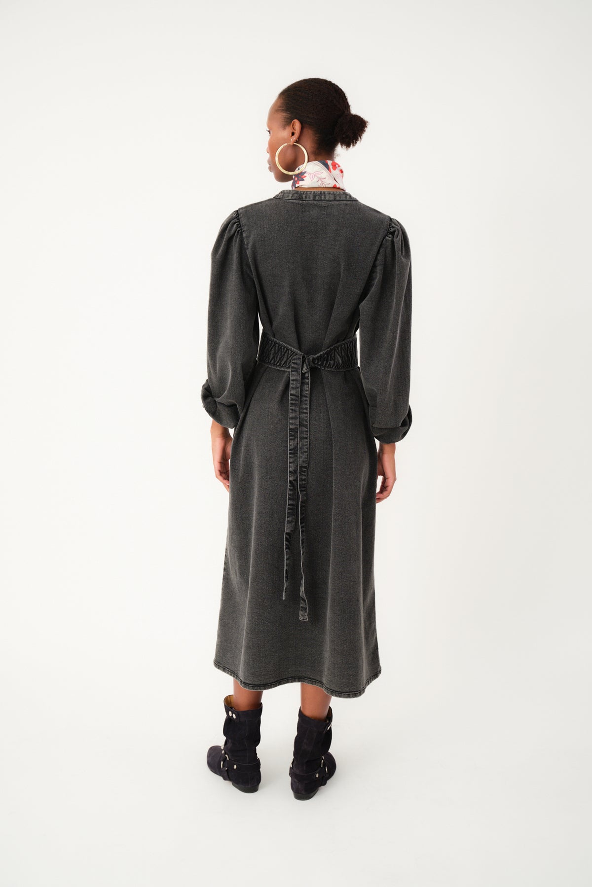 Lollys Laundry ParisLL Midi Kleid Dress Verblasstes Schwarz