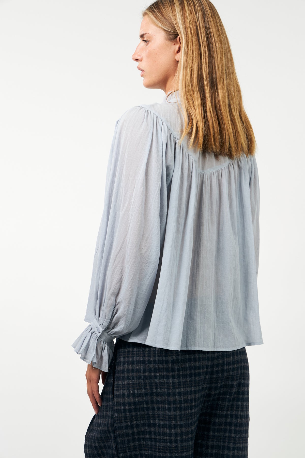 Lollys Laundry PresleyLL Bluse Shirt Gedämpftes Blau