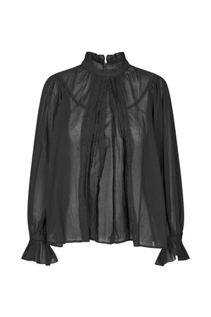 Lollys Laundry PresleyLL Bluse Shirt Verblasstes Schwarz