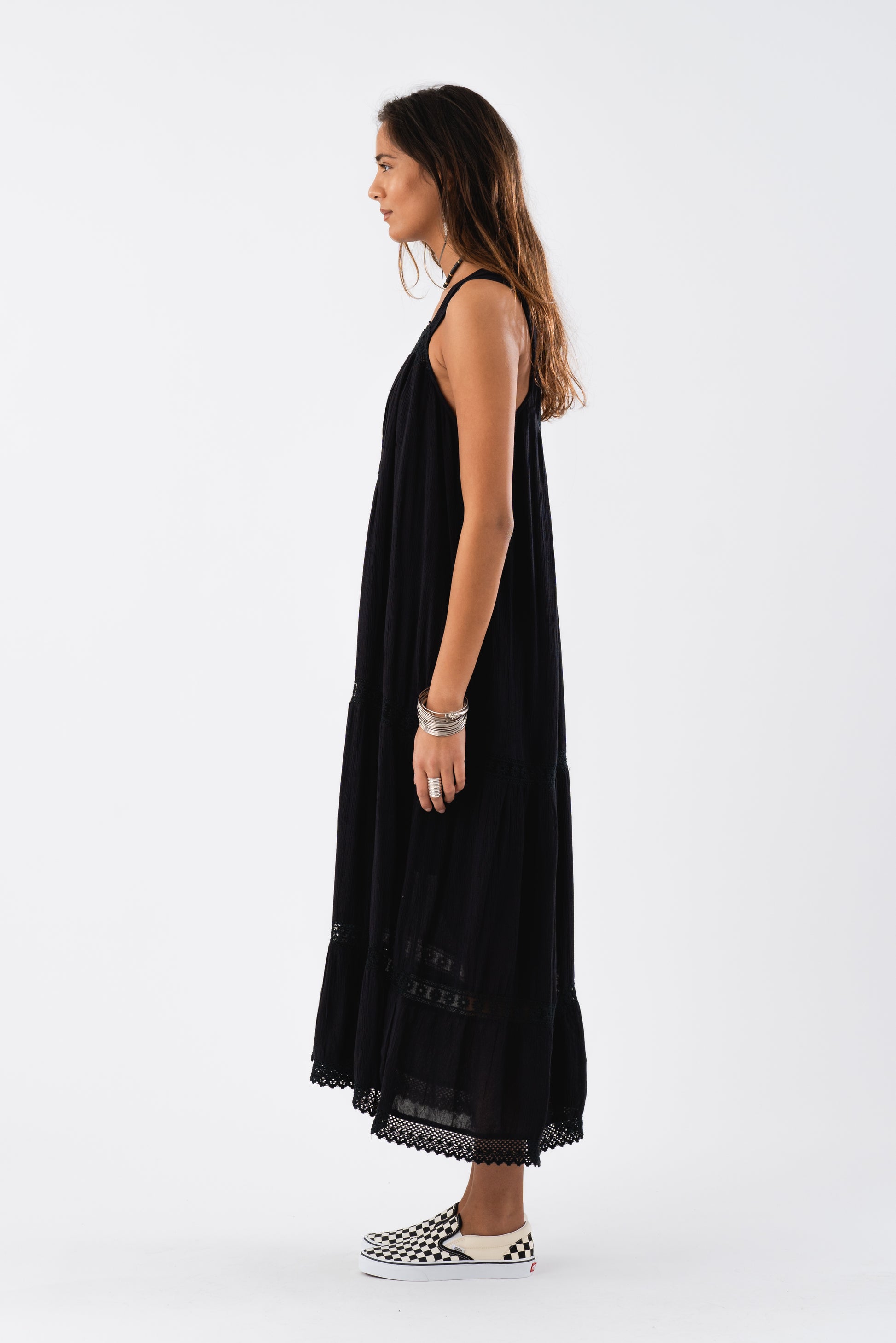 Lollys Laundry QuincyLL Maxi Dress SL Dress 18 Washed Black