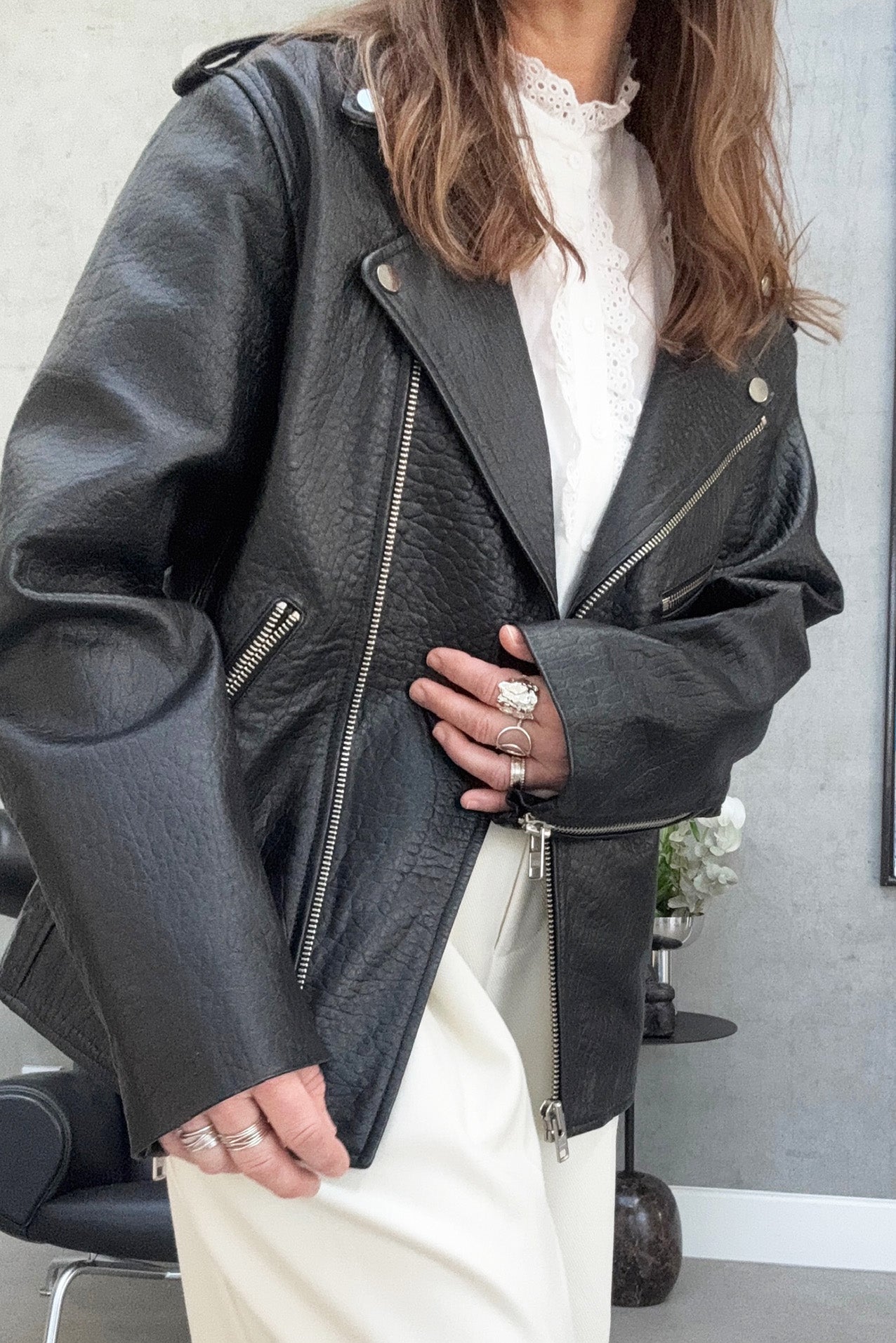 RayLL Lederjacke - Black