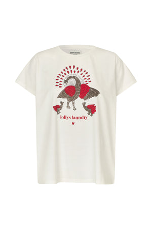 Lollys Laundry RomaLL T-Shirt Pfau T-shirt Weiß
