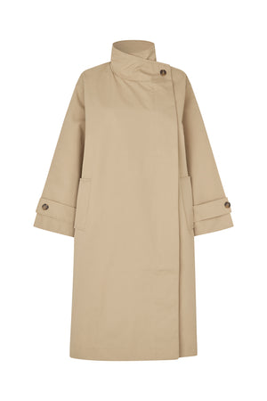 Lollys Laundry RussiLL langer Mantel Outerwear Beige