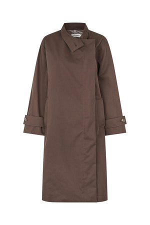 Lollys Laundry RussiLL langer Mantel Outerwear Dunkelbraun