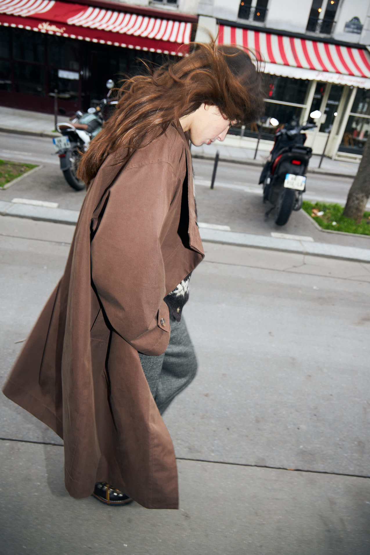 RussiLL langer Mantel - Dark Mokka