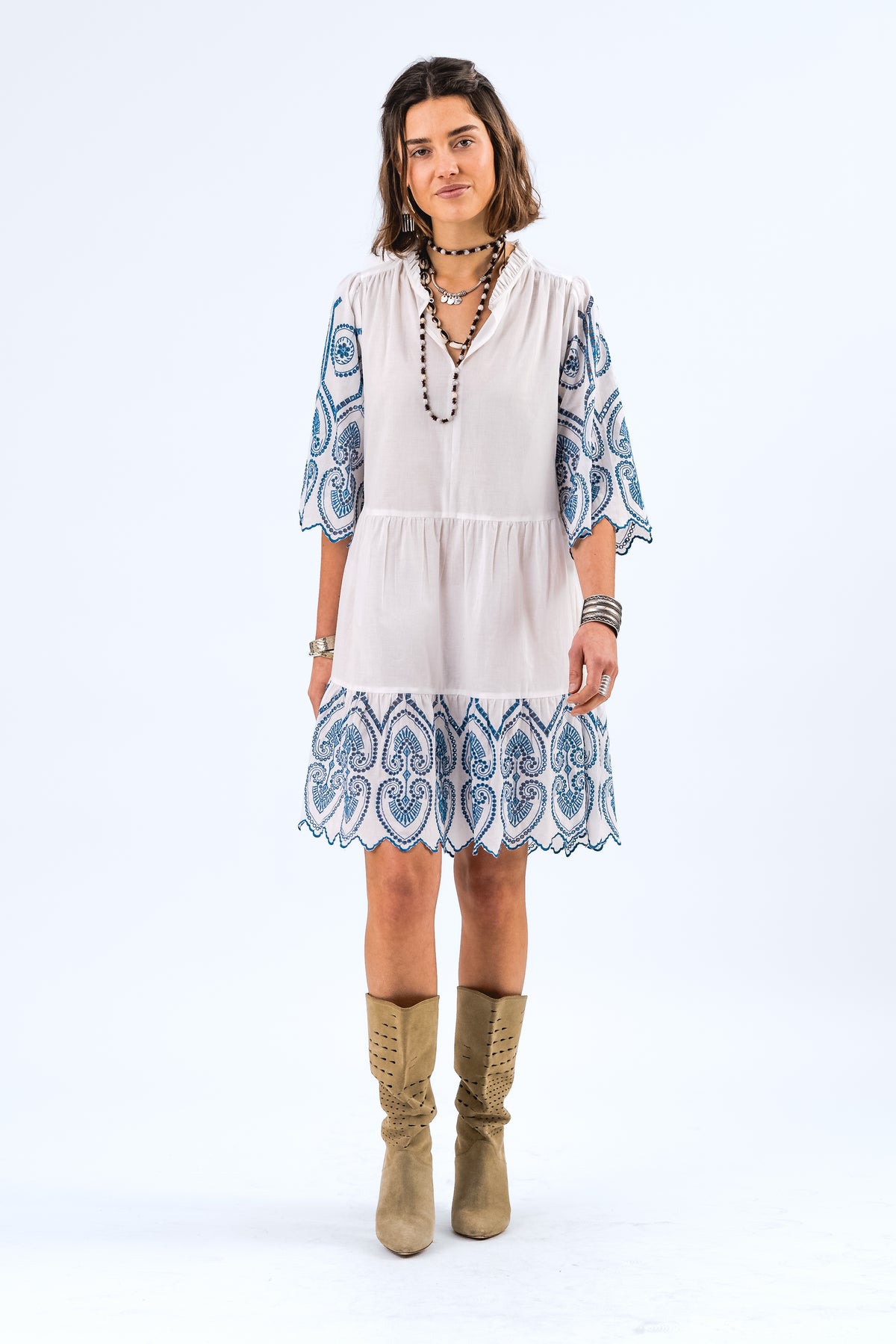 Lollys Laundry SabineLL kurzes Kleid Dress Weiß