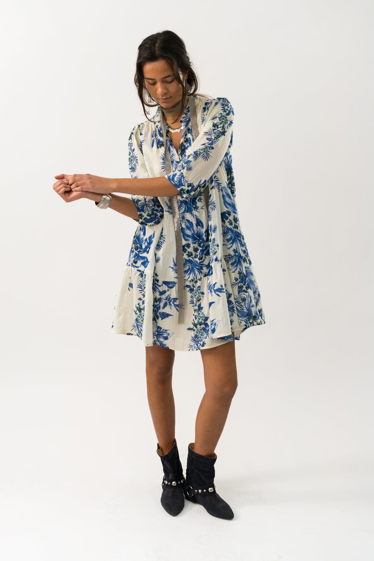 Lollys Laundry SabineLL kurzes Kleid Dress Blau