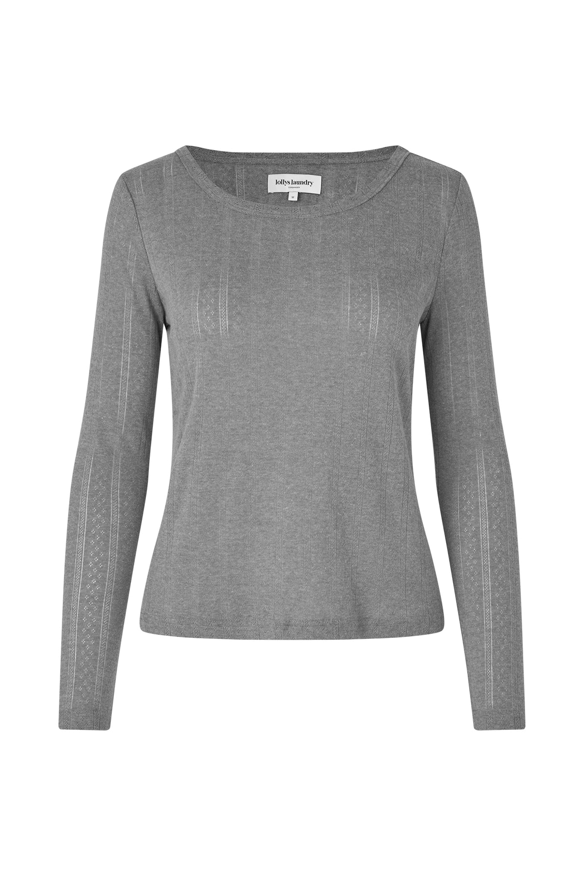 Lollys Laundry SamaraLL langarm T-Shirt Blouse Dunkelgrau Melange