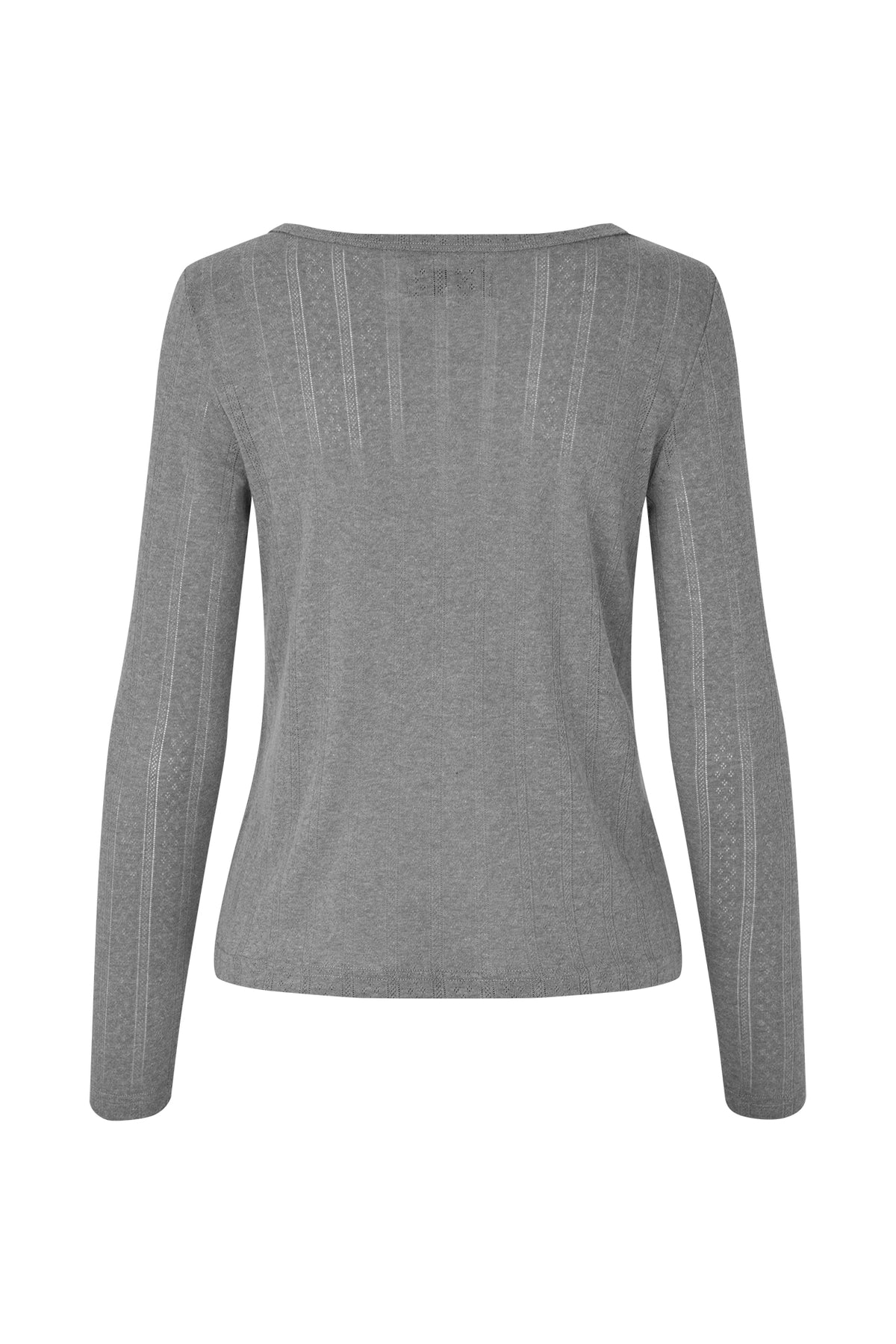 Lollys Laundry SamaraLL langarm T-Shirt Blouse Dunkelgrau Melange