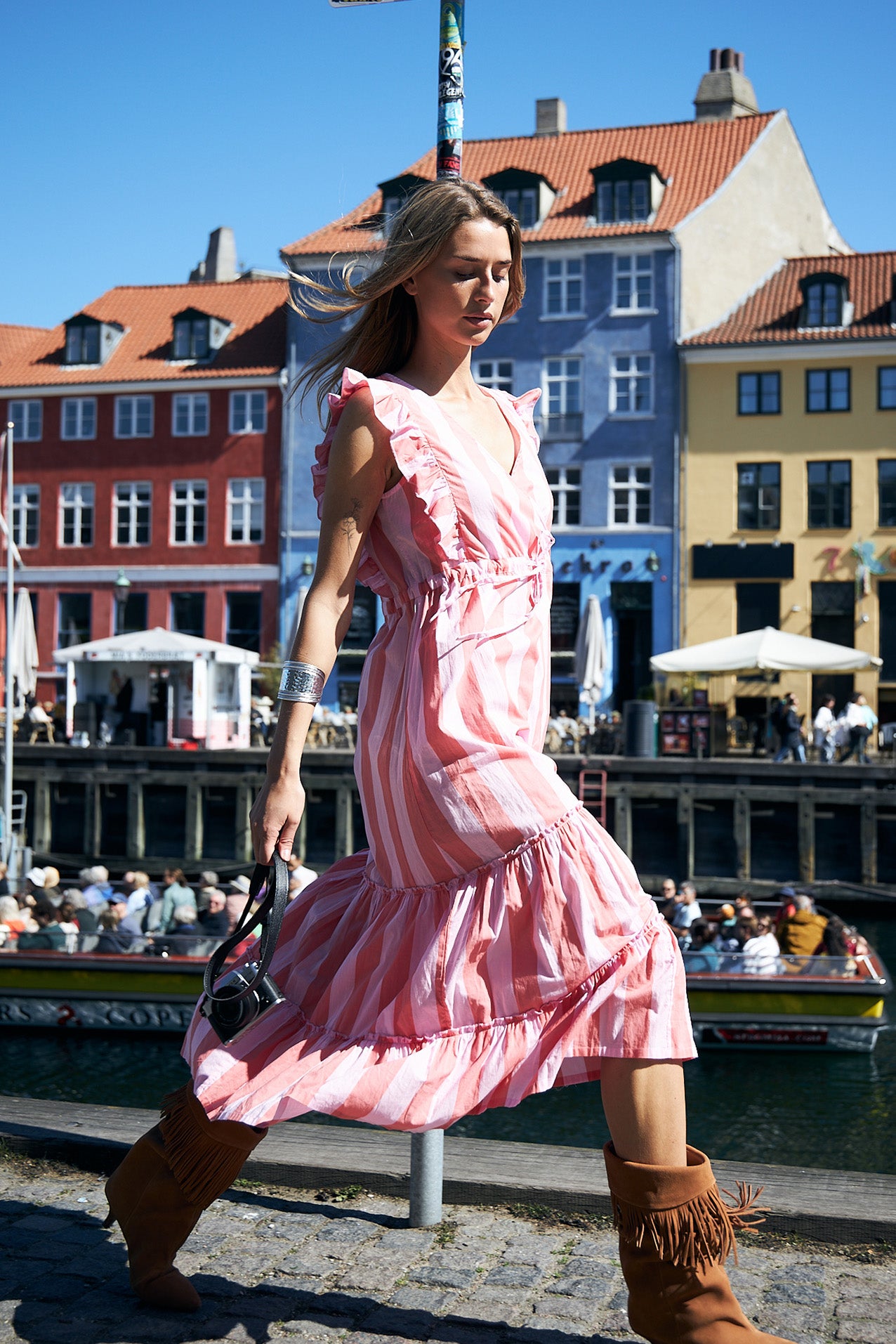 SamoLL Midi Kleid - Rosa