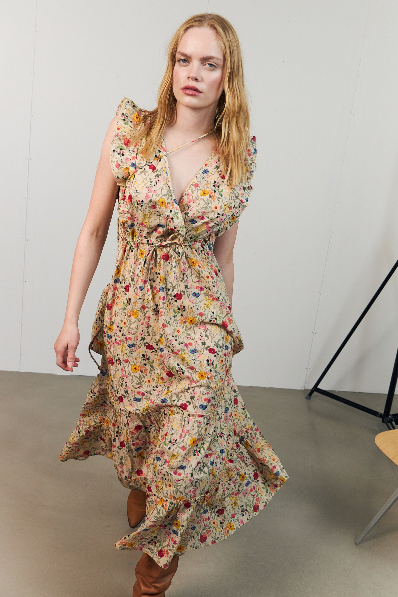 SamoLL Midi Kleid - Blumenmuster