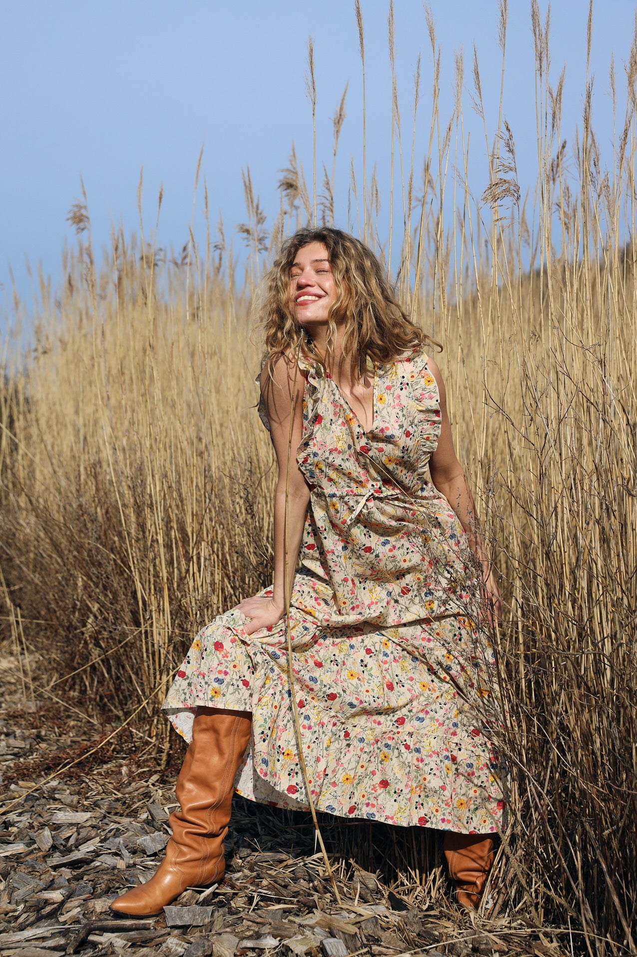 SamoLL Midi Kleid - Blumenmuster