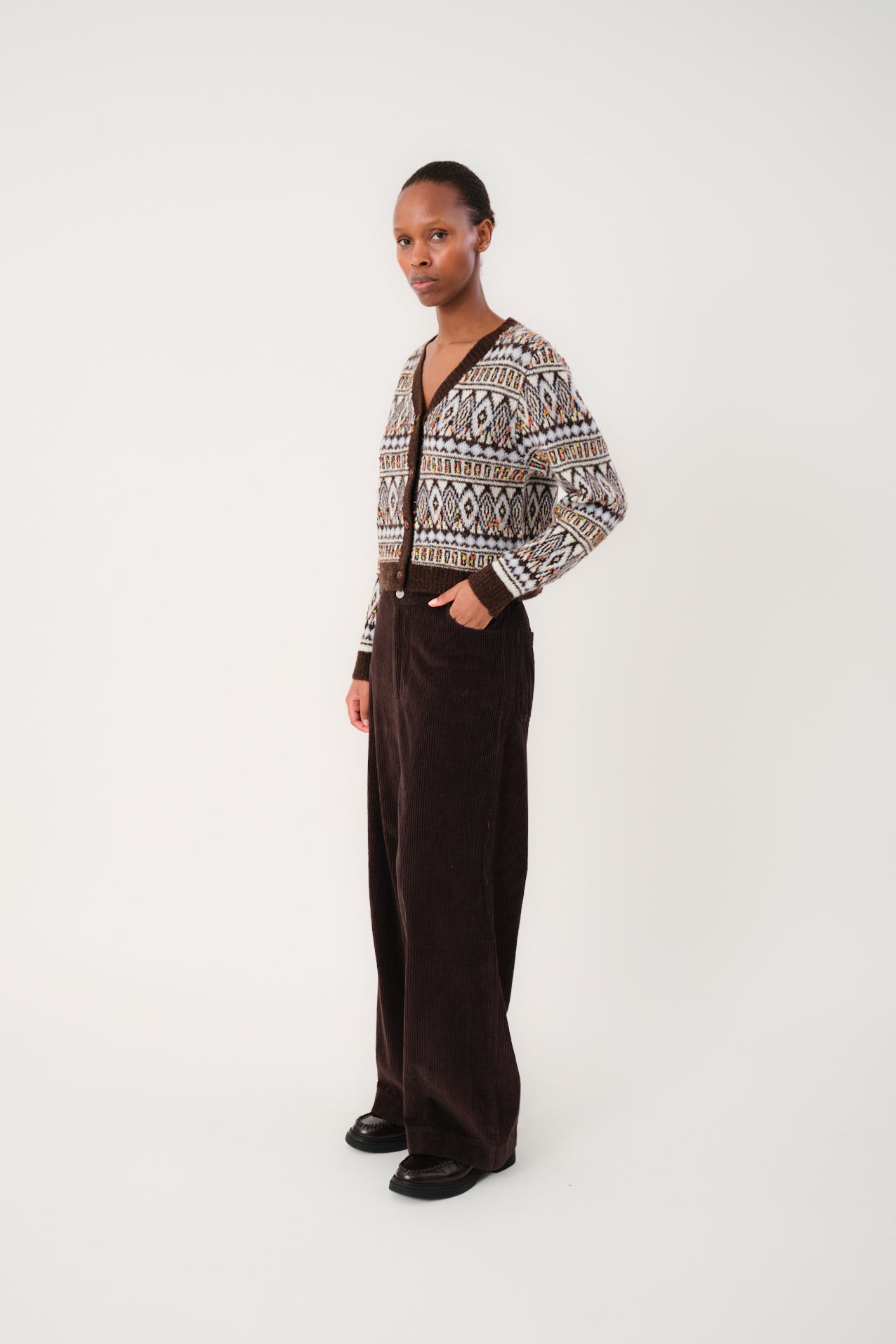 Lollys Laundry SaxoLL Strick Cardigan Cardigan Dunkelbraun
