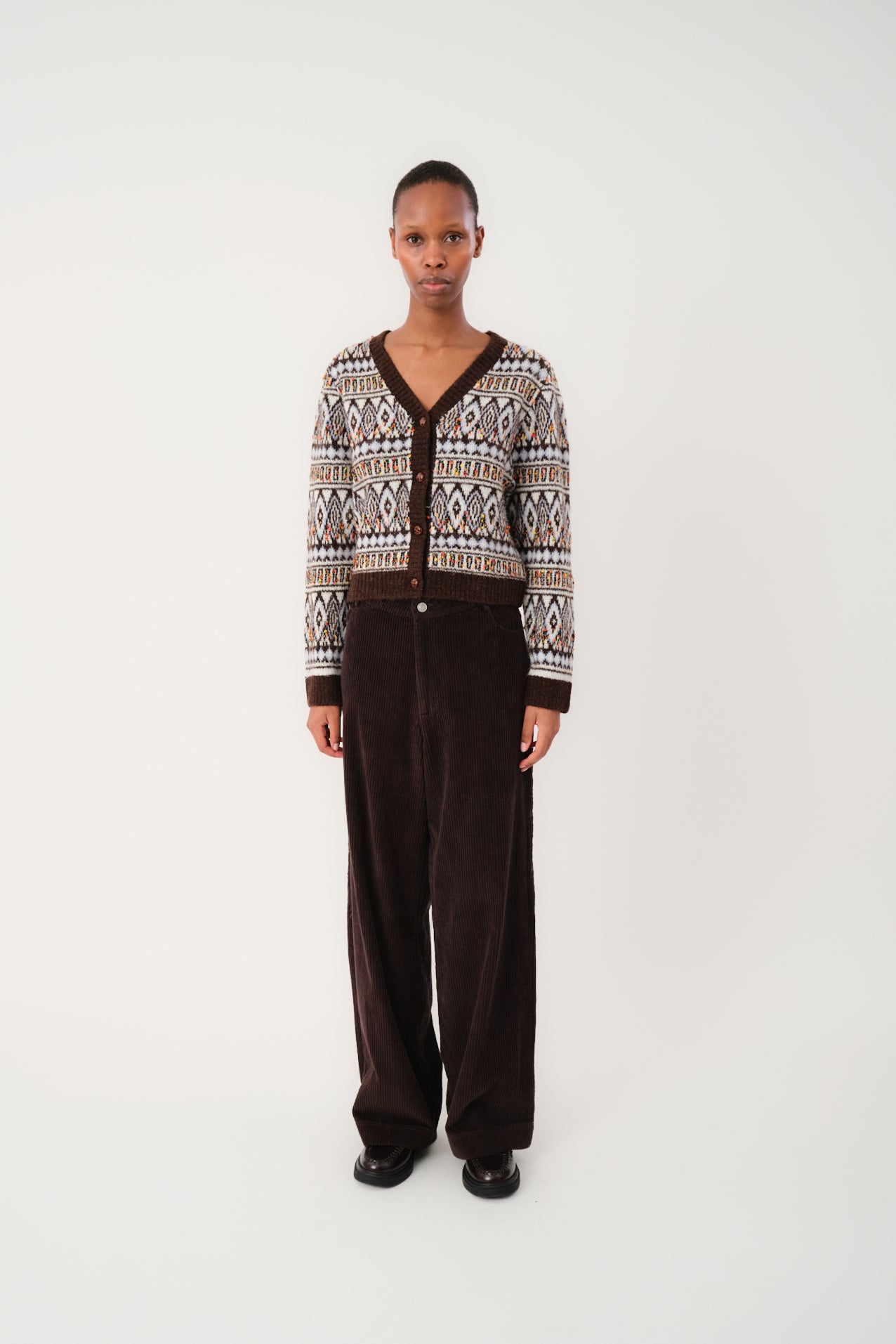 Lollys Laundry SaxoLL Strick Cardigan Cardigan Dunkelbraun
