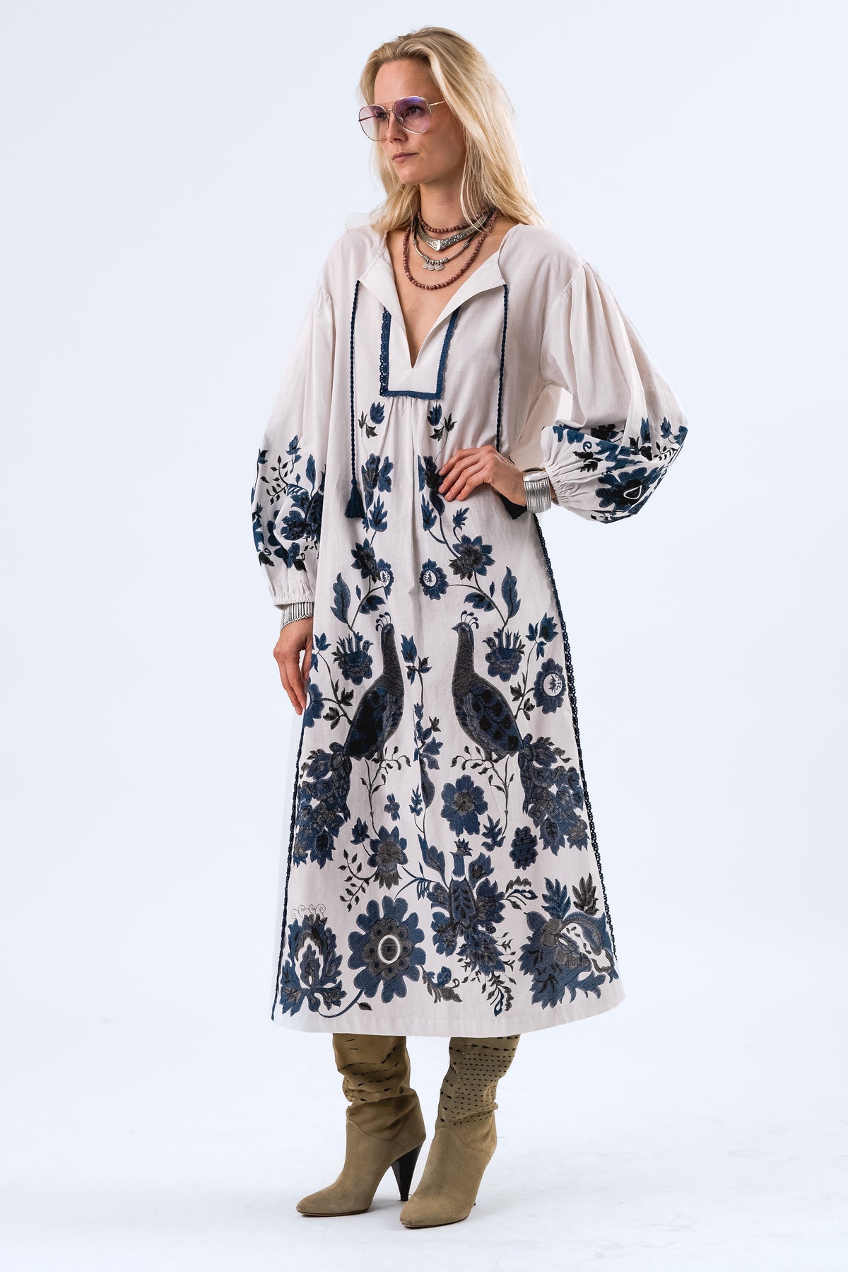 Lollys Laundry SiloLL Maxi Kleid 3/4 Dress Creme