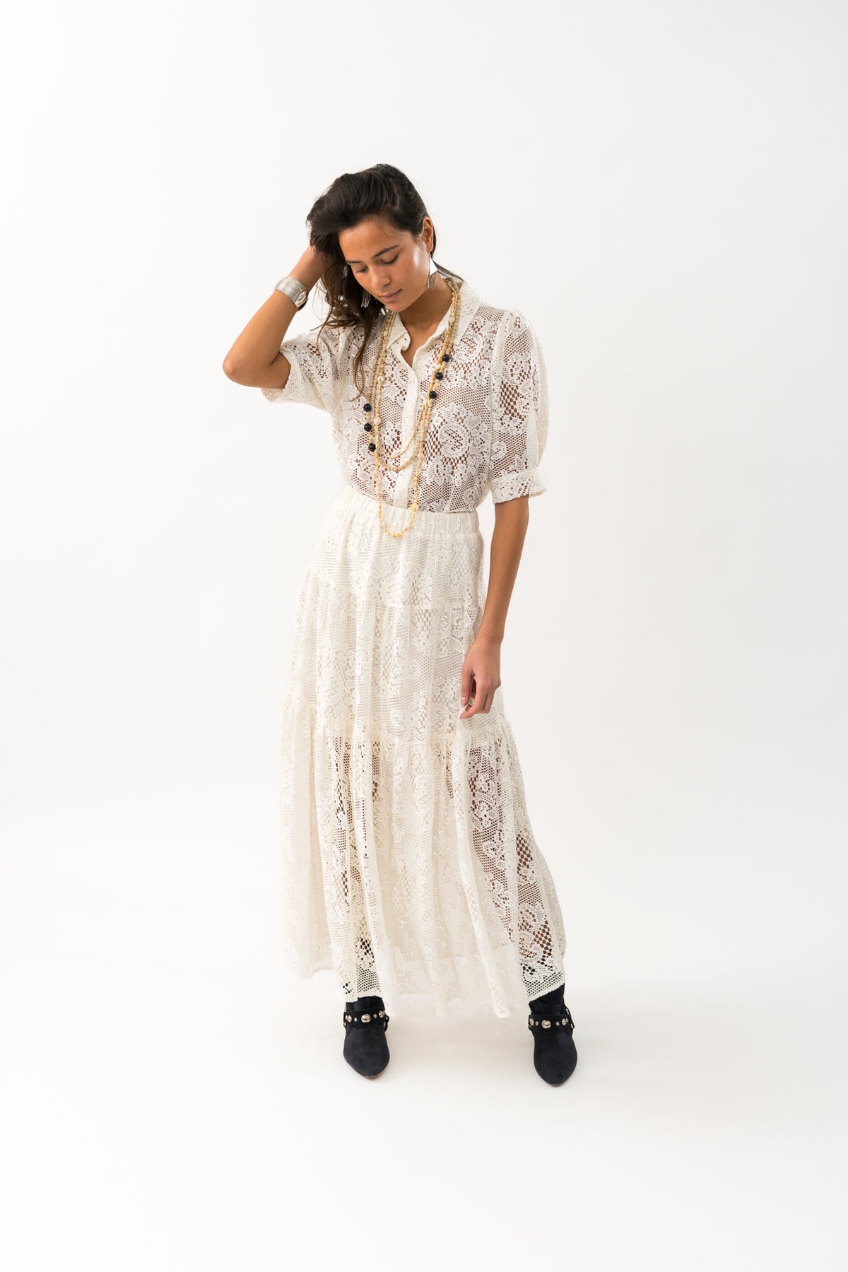 Lollys Laundry SunsetLL Maxi Rock Skirt Creme