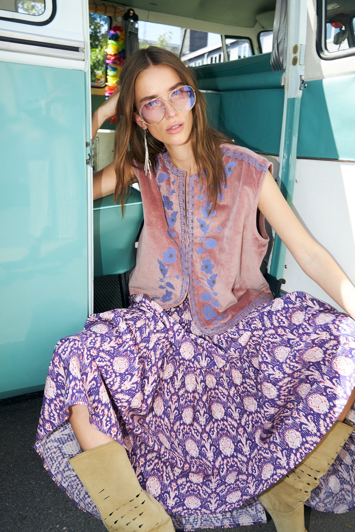 Lollys Laundry SunsetLL Maxi Rock Skirt Grafikprint