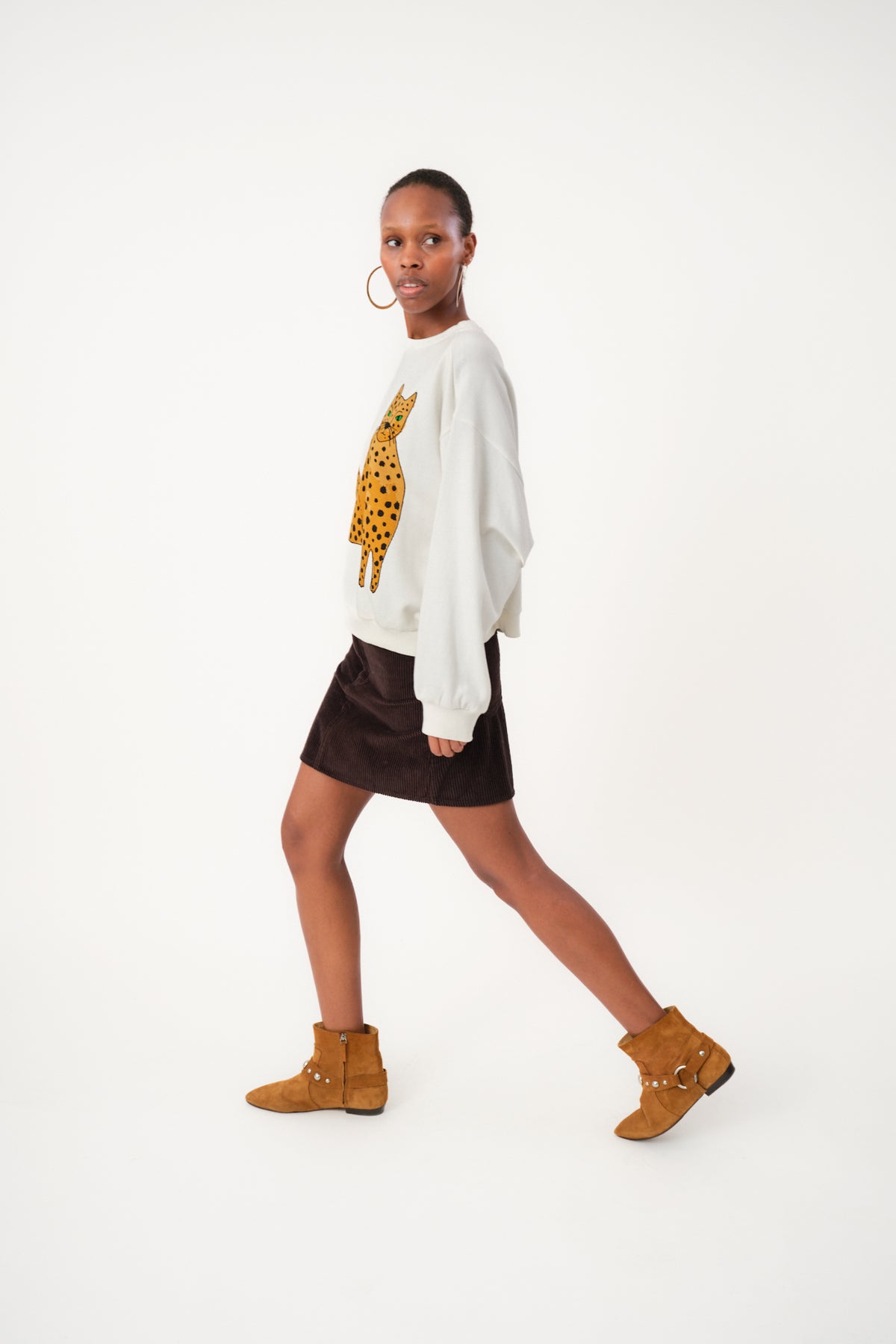Lollys Laundry SydneyLL Leopard Sweatshirt Sweatshirt Weiß