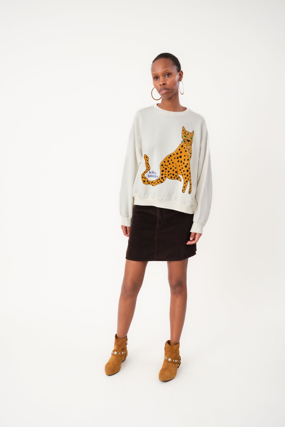 Lollys Laundry SydneyLL Leopard Sweatshirt Sweatshirt Weiß