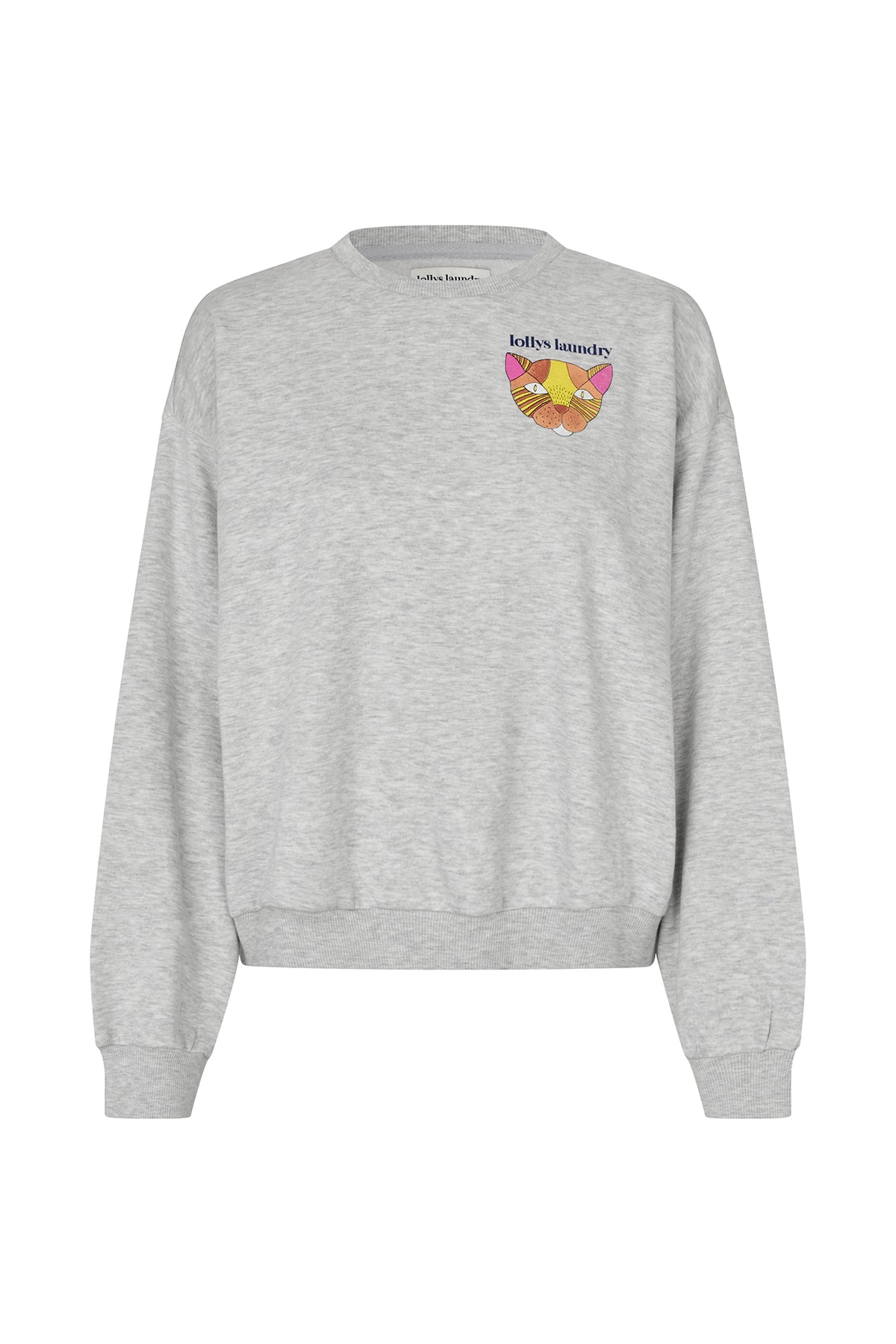 Lollys Laundry SydneyLL Sweatshirt Katze Sweatshirt Hellgrau Melange