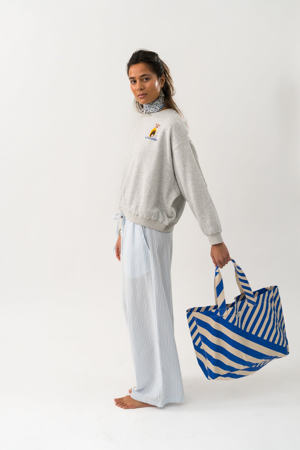 Lollys Laundry SydneyLL Sweatshirt LS Sweatshirt 13 Light Grey Melange
