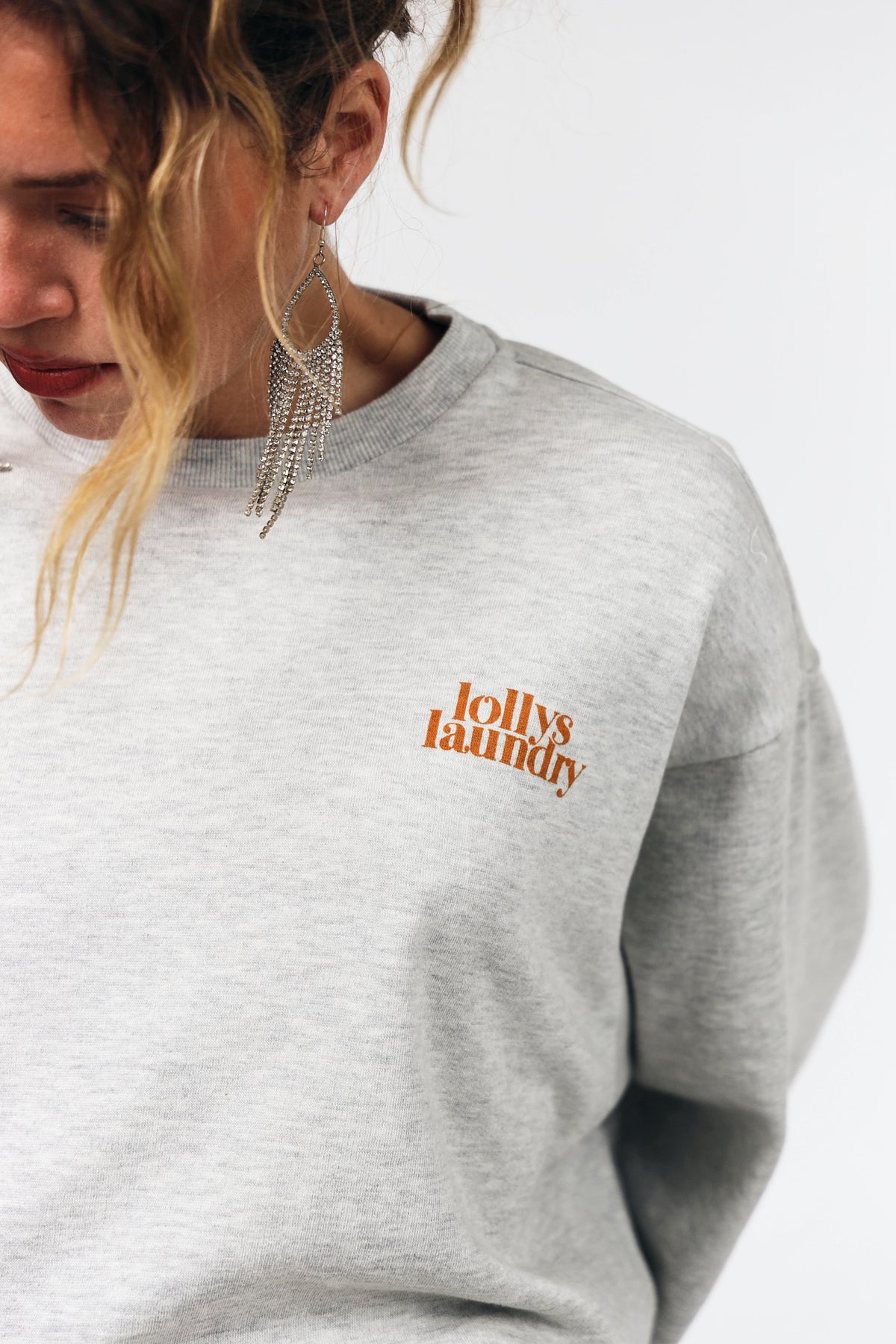 Lollys Laundry SydneyLL Sweatshirt Schmetterling Sweatshirt Hellgrau Melange