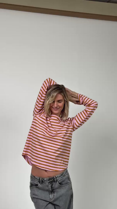 Lollys Laundry LivaLL gestreiftes T-Shirt T-shirt Rosa