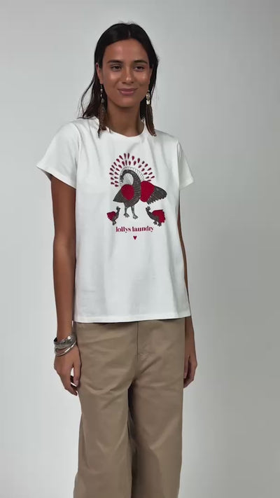 Lollys Laundry RomaLL T-Shirt Pfau T-shirt 01 White