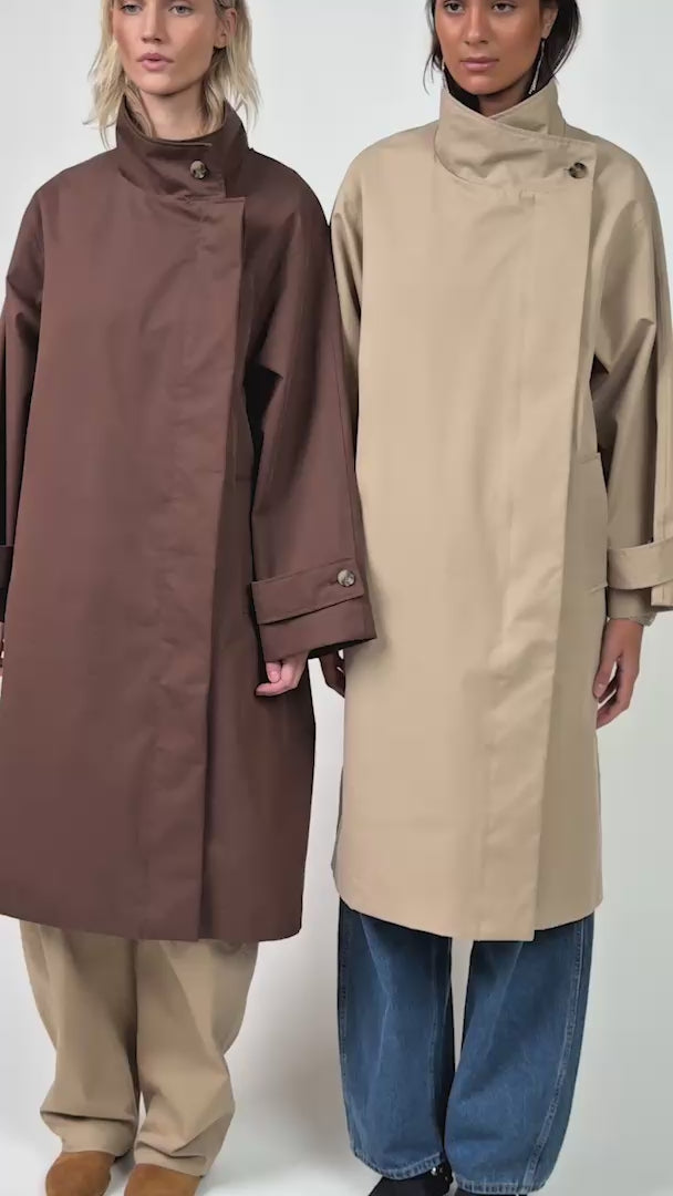 Lollys Laundry RussiLL langer Mantel Outerwear 87 Dark Mokka